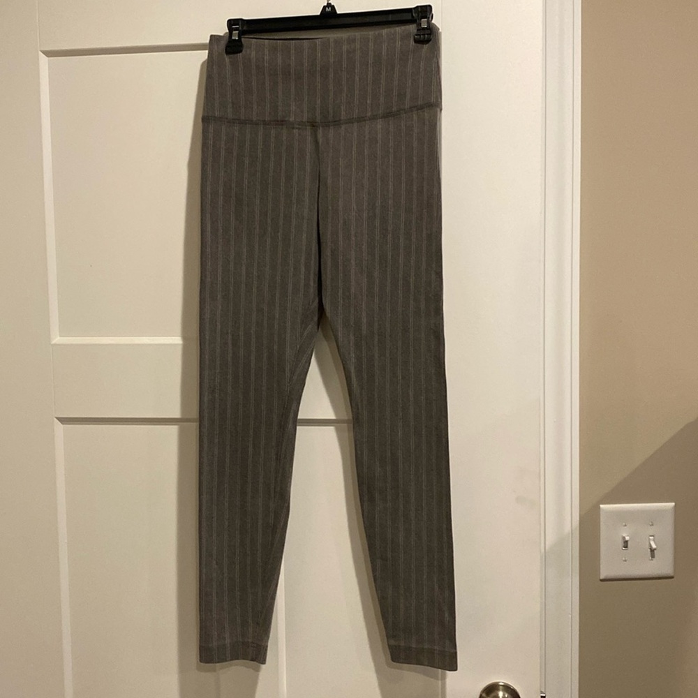 Lysse’ Leggings, Gray and White Pinstripe, Size Small, Worn Once